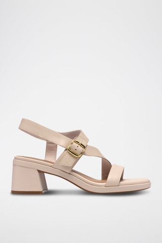 Sandales à talons en cuir Jaylan - Beige