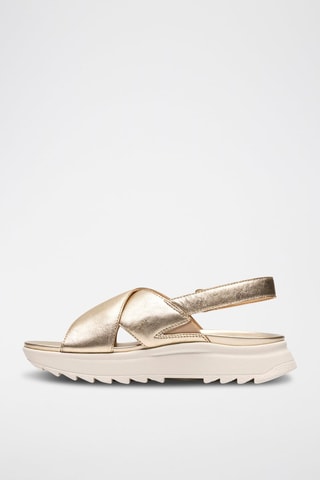 Sandales compensées en cuir DashLite - Doré