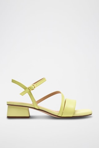 Sandales à talons en cuir Serina35 - Jaune