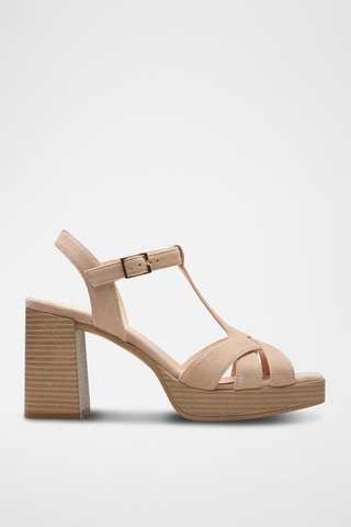 Sandales à talons en nubuck Nisby - Beige