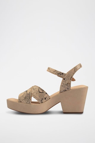 Sandales à talons en nubuck Maritsa 70strap - Taupe