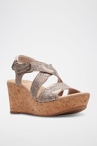 Sandales compensées Rose Way - Beige