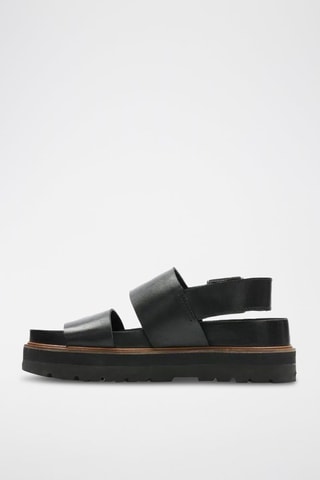 Sandales plateformes en cuir pleine fleur Orianna - Noir