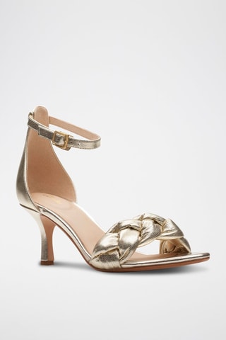 Sandales à talons en cuir Amali - Doré