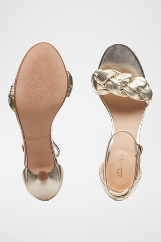 Sandales à talons en cuir Amali - Doré
