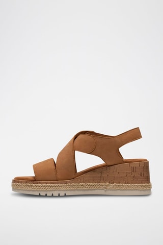 Sandales compensées en nubuck Kidiki - Marron