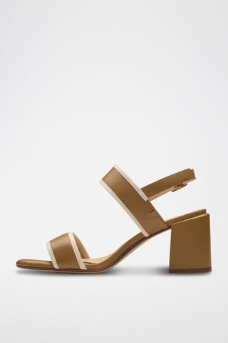 Sandales à talons en cuir Ezoria - Beige