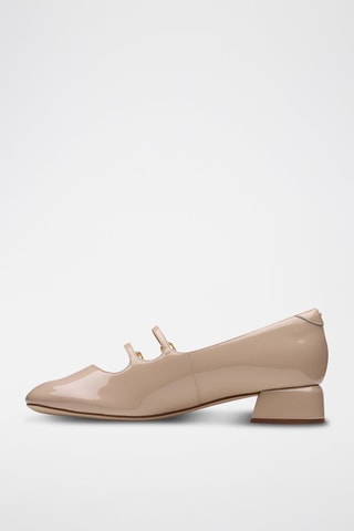 Babies à talons en cuir verni Daiss30 - Beige