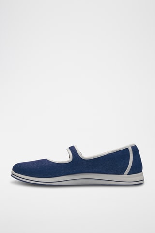 Babies en cuir - Bleu marine