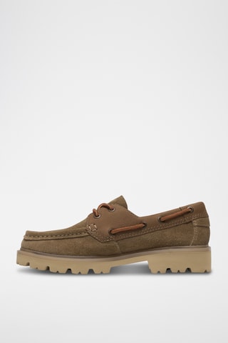 Chaussures bateau en nubuck - Beige