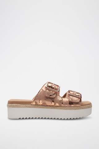 Mules plateformes en nubuck Lana Beach - Rose