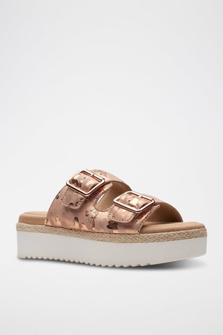 Mules plateformes en nubuck Lana Beach - Rose