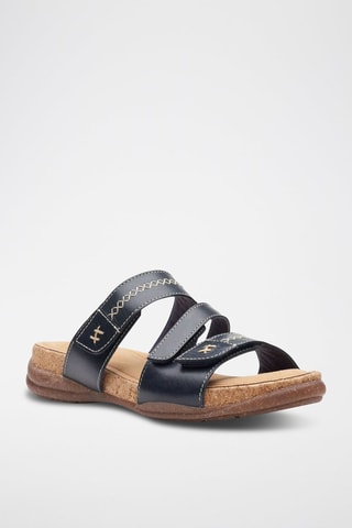 Mules en cuir Roseville Bay - Bleu marine