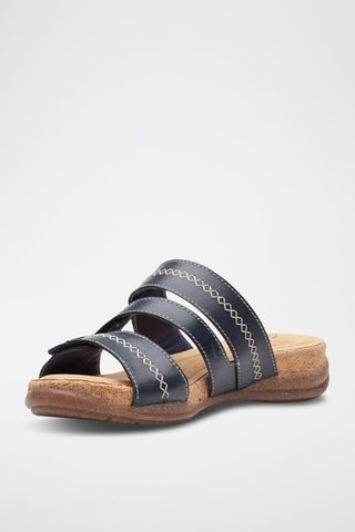 Mules en cuir Roseville Bay - Bleu marine