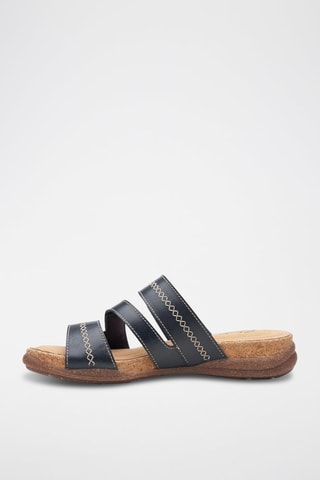 Mules en cuir Roseville Bay - Bleu marine