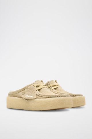 Mules plateformes en nubuck WallabeeCup - Beige