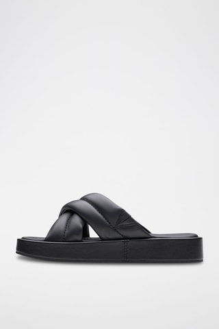 Mules plateformes en cuir Alda - Noir