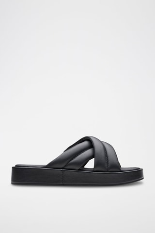 Mules plateformes en cuir Alda - Noir