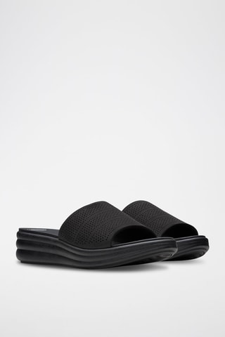 Mules compensées en cuir Drift - Noir