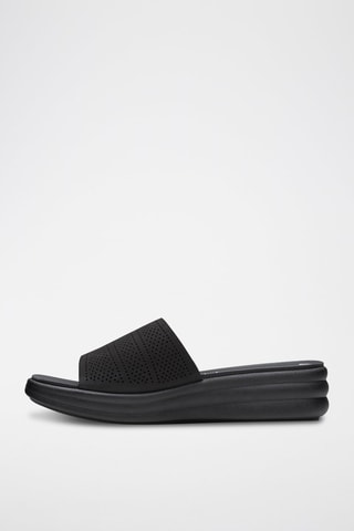 Mules compensées en cuir Drift - Noir
