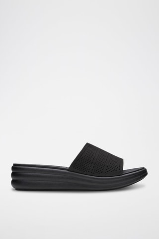 Mules compensées en cuir Drift - Noir