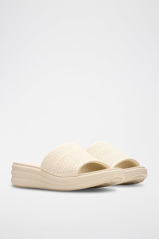 Mules compensées en cuir Drift - Crème