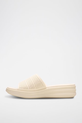 Mules compensées en cuir Drift - Crème