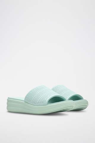 Mules compensées en cuir Drift - Vert clair