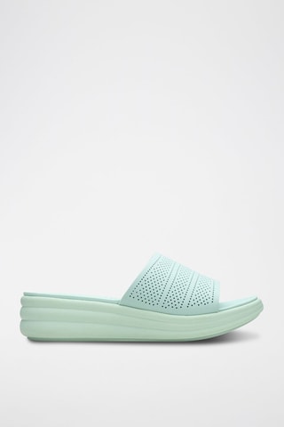 Mules compensées en cuir Drift - Vert clair