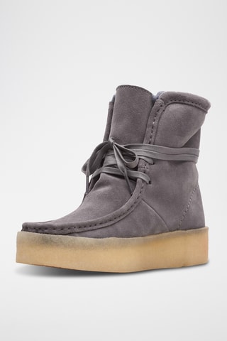 Bottines fourrées en nubuck WallabeeCup - Gris