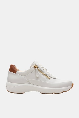 Baskets plateformes en cuir Tivoli Zip -  Blanc