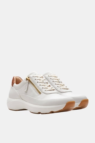 Baskets plateformes en cuir Tivoli Zip -  Blanc