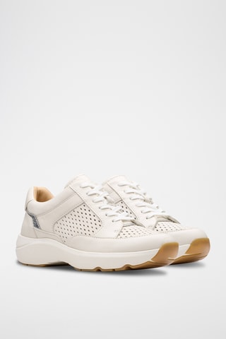 Baskets compensées en cuir Tivoli - Blanc