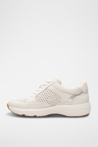Baskets compensées en cuir Tivoli - Blanc