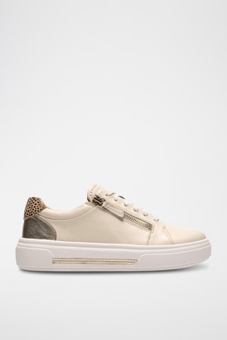 Baskets plateformes en cuir - Ecru