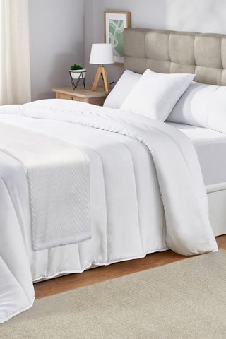 Plaid en velours et flanelle de polyester - Ecru - 130 x 150 cm