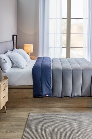 Couette nordique réversible - 400 g/m² - Gris foncé