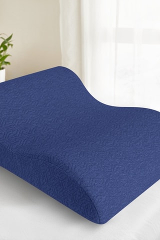 Coussin de jambe ergonomique en viscoélastique, bleu