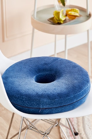 Oreiller viscoélastique bleu Donut, faible fermeté
