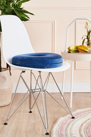 Oreiller viscoélastique bleu Donut, faible fermeté