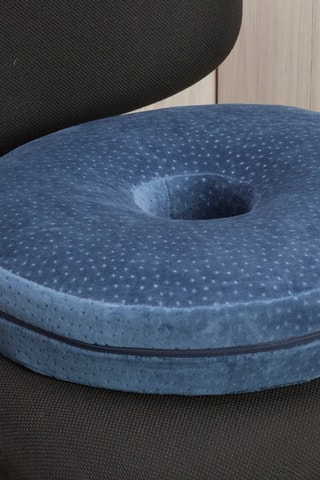 Oreiller viscoélastique bleu Donut, faible fermeté