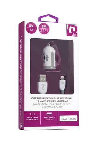 2-in-1 Set Eko - Autolader 1 A + Kabel