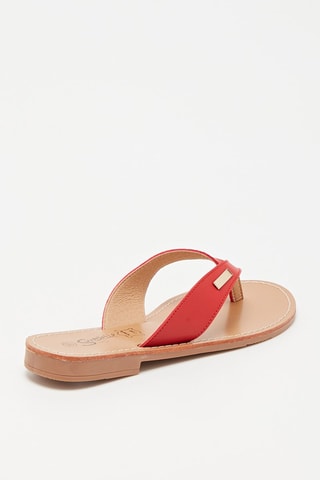 Tongs en cuir - Rouge