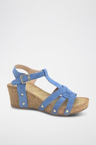Sandalias de cuña - Azul