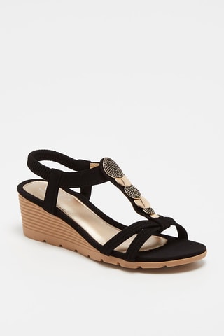 Sandalias de cuña - Negro