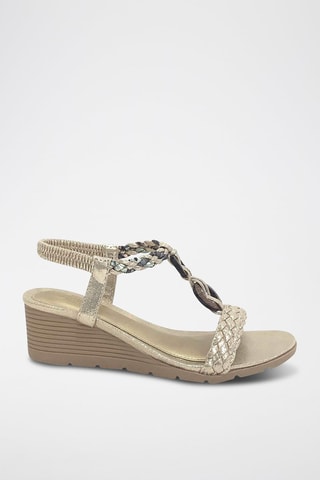 Sandalias de cuña - Beige