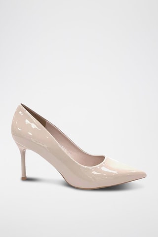 Zapatos con brillo de tacón - Beige