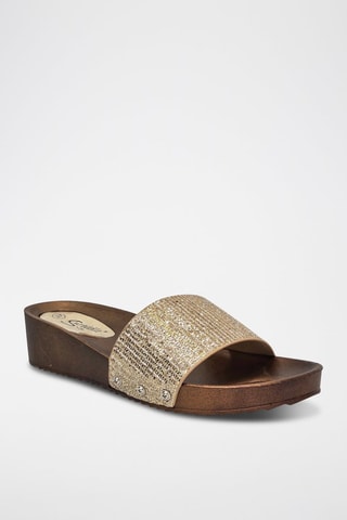 Sandalias de cuña - Dorado