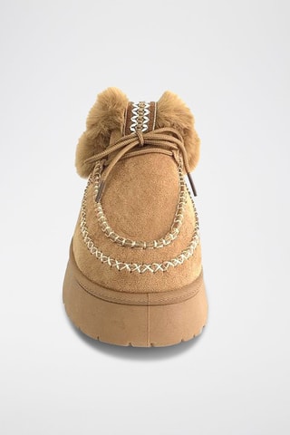 Mocasines forrados con plataforma - Camel