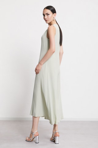 Robe midi en soie - Vert clair